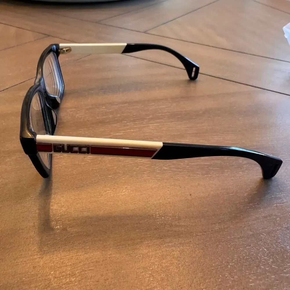 GUCCI GG0466OA Logo Plate Eye Glasses Frame Black 56□15 150 Men’s Designer Luxe